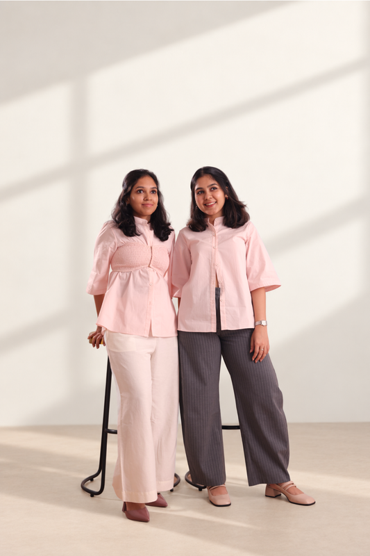 Smocked Cotton Poplin Shirt