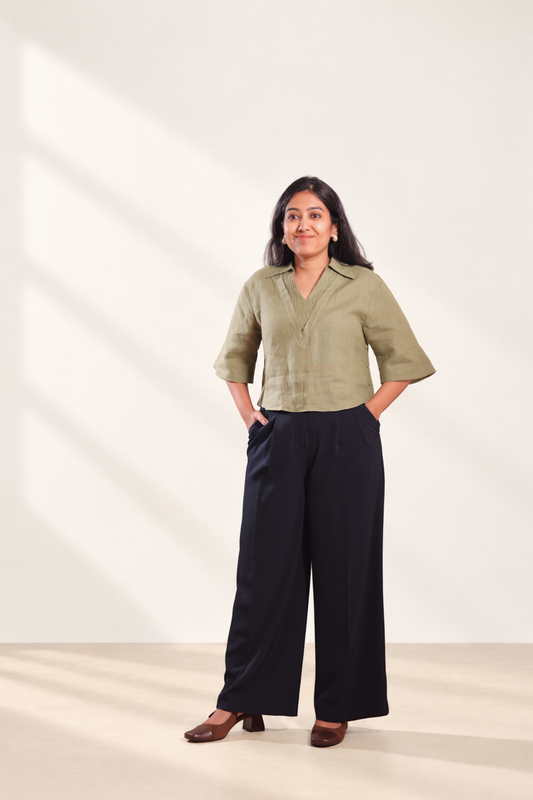 Pintucks Linen Shirt