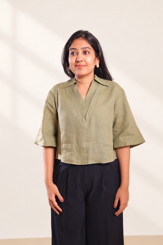Pintucks Linen Shirt