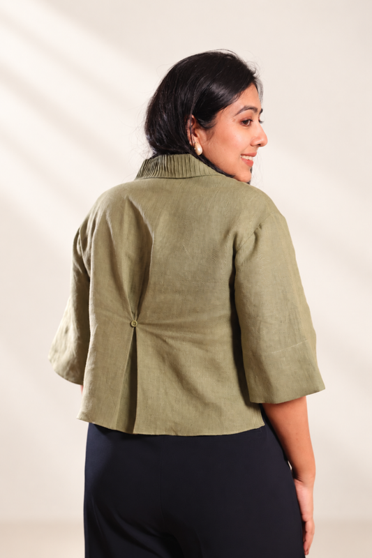 Pintucks Linen Shirt