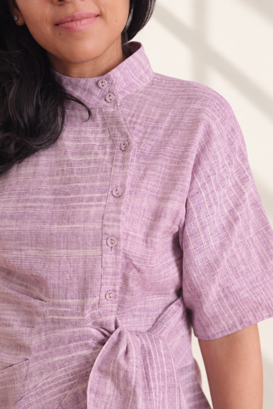Tie Waist Handspun Khadi Shirt